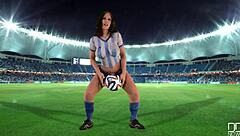Argentinian football fan strips down for the game