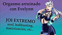 Evelynn from LoL dominates with extreme JOI in Spanish KDA style.