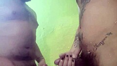 me n my bf fuckin in da shower wit big cocks.