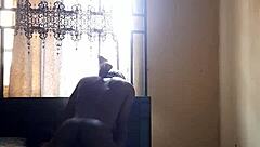 My friend lets me fuck his girlfriend, milf facial on her cock