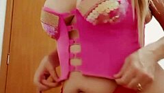 the latina milf in lingerie feels intense pleasure while masturbating her big ass and tits