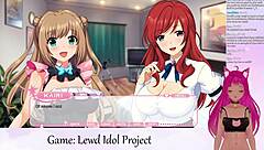 vtuber lewdneko plays lewd idol project vol 1 part 5 with big tits scissoring 😏