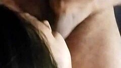 Hijastra Turns Slutty, Bends Over, Then Sucks Cock with Juicy Lips