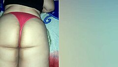 Latina milf in red lingerie seduces roommate for doggystyle.