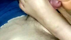 getting a lubed footjob before sleep