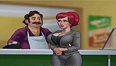 In Summer Time Saga Unc Part 7, Busty Anime Hentai Tits Bounce During Game.