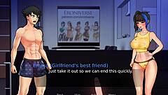 Hey, this sexy chica gives me a hot handjob while my best friend joins in!