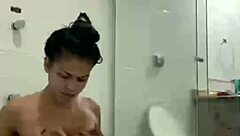 bia hot morena safada masturbating with shower jet in bathroom solo 😍🔥