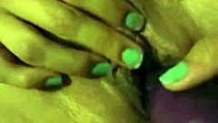 Squirting orgasm with big dildo in girlfriend's pussy