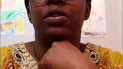 the black mama lounged on the sofa, her ebony pussy ready for amateur sex with the slutty milf vibe.