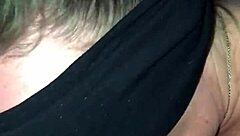 a blindfolded old-timer gets into some intense sucking action last night.