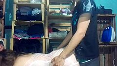 latina emo couple in red white dress tries doggystyle position