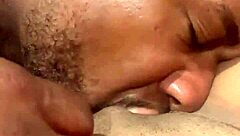 The naughty latina teen receives cum from the black guy.