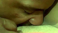 The naughty latina teen receives cum from the black guy.