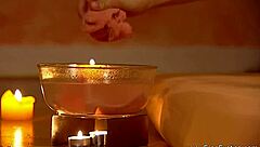 Blonde Mature MILF Giving Her Man A Handjob Cock Massage In Couple Scene.