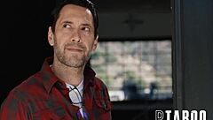 In a loving home, Seth Gamble and Tommy Pistol enjoy Madi Collins.