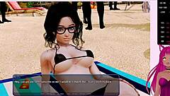 lewdneko plays harem hotel part 4, fucking maid anally in the game.