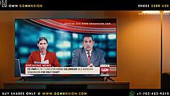 big titted brunette feels sexy in bodysuit at ggmansion