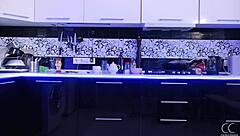 stella cardo dances striptease in kitchen