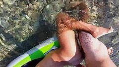 they went wild with anal orgasm on a sup in nature.