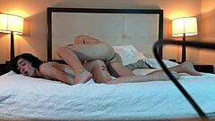 Sexy tatted petite teen woman bent over and fucked hard