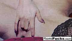 romi rain stuffs pussy with panties!