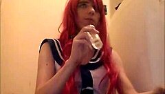 Solo Trap Jerks Off and Swallows Own Cum