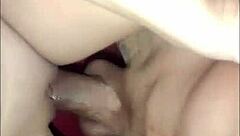 Fucking my girlfriend in the dark with blowjob.