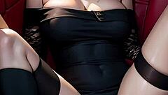 ai generated blonde takes a sexy car ride with upskirt views