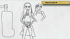 teen girls peeing standing in art studio session