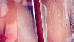 lady raex in wet shower scene with big ass and natural tits