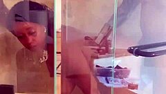 lady raex in wet shower scene with big ass and natural tits