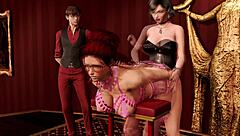 Pale Carnations Part 9 Bound Lesbian Fingering with Toys in Hentai Game