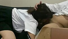 Japanese Amateur Couple Can't Hold Back and Starts Getting It On at Karaoke