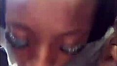 Ebony Chick Sucks White Dick Sloppily!