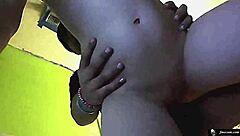 very cute emo teen bangs hard on webcam