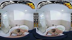 Virtual Porn: Blonde Pawg Kali Roses Shows Big Ass In Bathroom Bath Scene