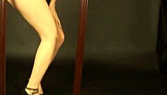 my artistic striptease and pussy rubbing with a picture frame