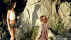 I love watching these lesbians lick and finger each other outdoors