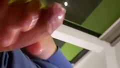 rich jets of hot cum in solo masturbation