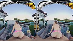 virtual reality video with kimberly snow in the snow