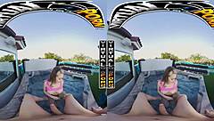 virtual reality video with kimberly snow in the snow