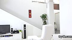 Pretty chick delivers oral in POV before tight pussy banging