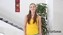 Pretty chick delivers oral in POV before tight pussy banging