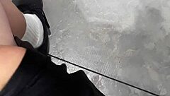 Mature Lady Flashes at Laundry Mat – She Looks Surprised!