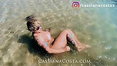 blonde milf gives footjob to amateurs