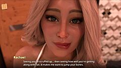 Blonde teen Racheal fingering her big ass in the game until interrupted