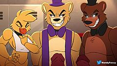 yo, foxy and bonnie getting wild with some huge cock action in steamy gay fun!