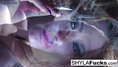 Sexy Shyla Stylez Shows Off Fetish Smoking Skills!