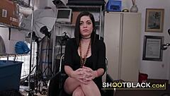 kinky white chick says, 'i indulge in sucking the director's big cock'